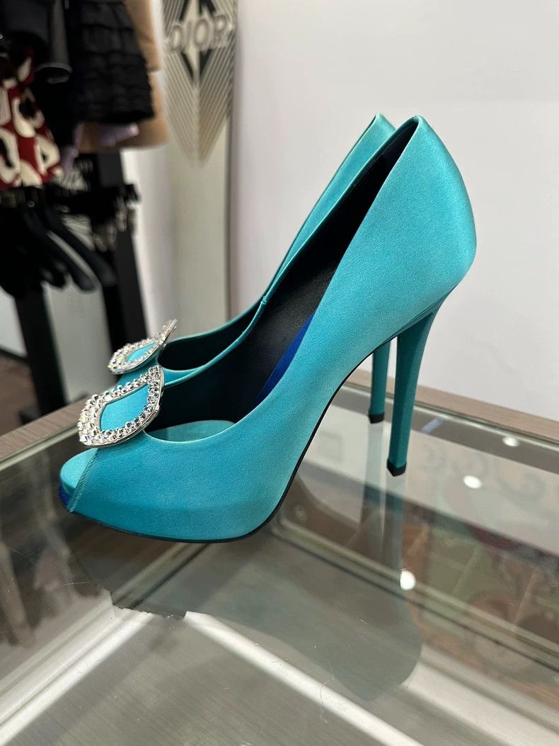 Roger Vivier Roger Vivier Peacock Green High Heel Sandals Size US 7.5 / EU 40-41 - 3 Thumbnail