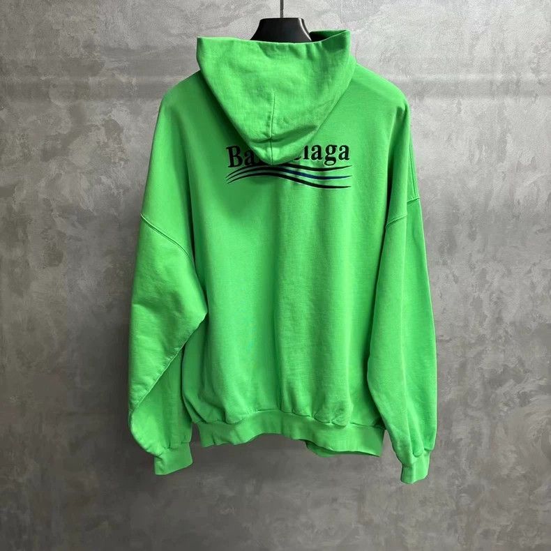 Balenciaga Balenciaga Green Embroidered Logo Hoodie Size US M / EU 48-50 / 2 - 2 Thumbnail
