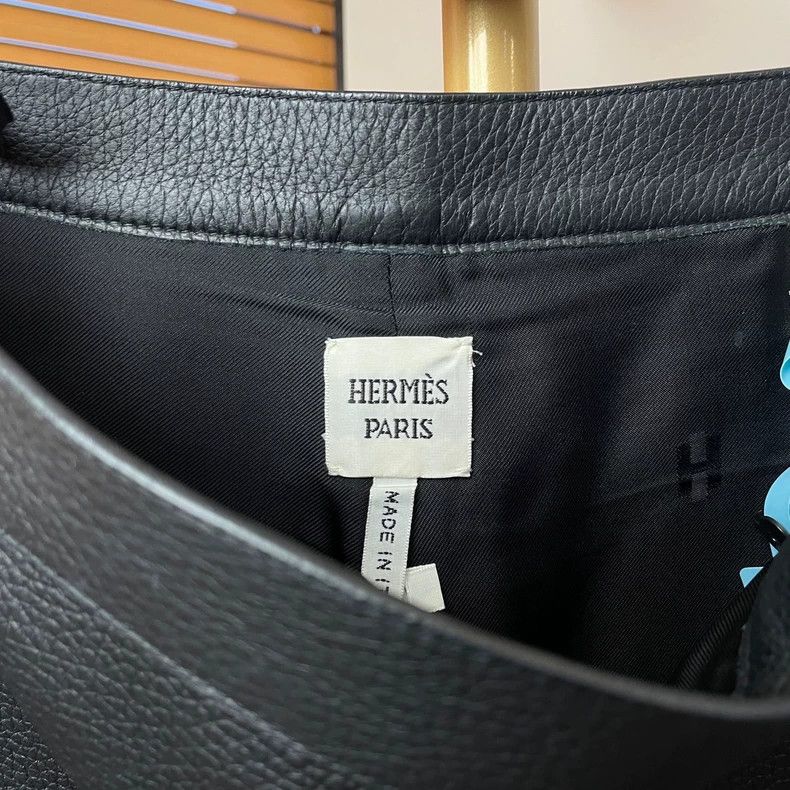 Hermes HERMES Black Leather Shorts Size 34 Size US 34 / EU 50 - 3 Thumbnail