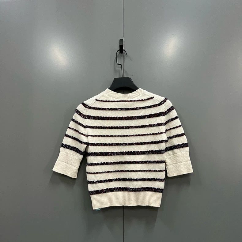 Chanel CHANEL Striped Cashmere Knit Sweater Size 34 Size US S / EU 44-46 / 1 - 2 Thumbnail