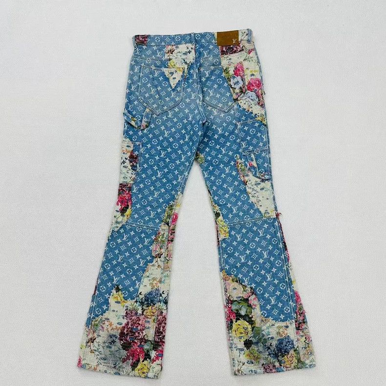 Louis Vuitton Louis Vuitton Floral Wide Leg Jeans Size US 34 / EU 50 - 2 Thumbnail