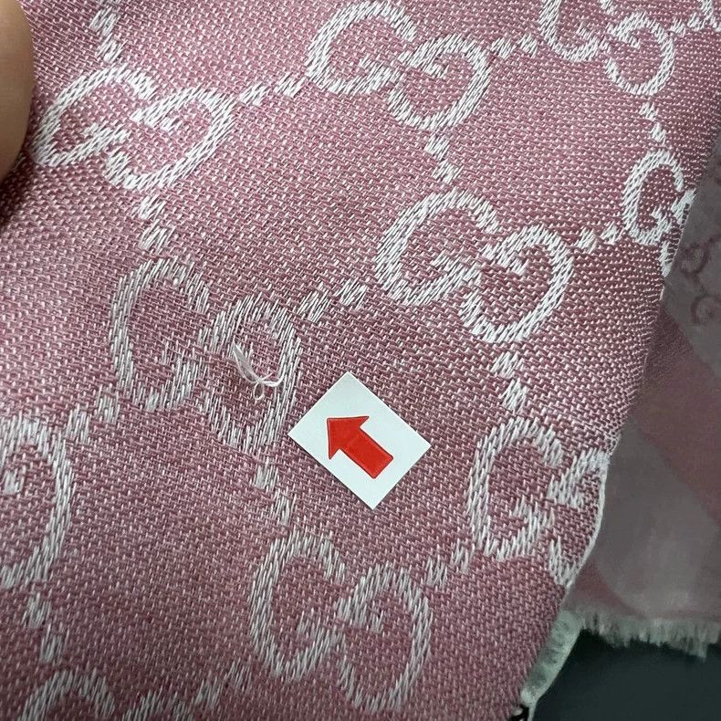 Gucci Gucci Pink GG Patterned Scarf Size ONE SIZE - 2 Thumbnail