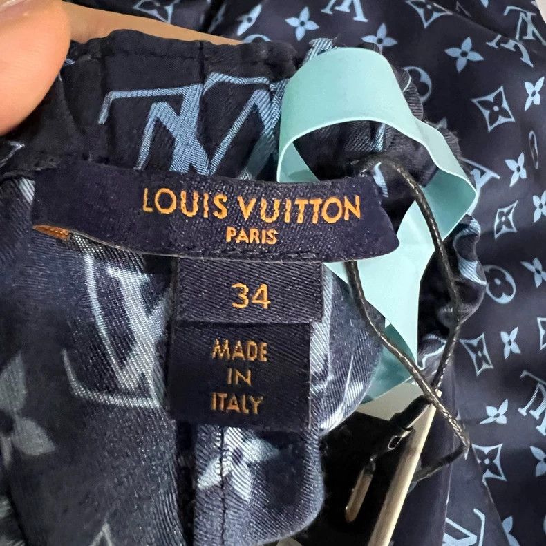 Louis Vuitton Louis Vuitton Blue Silk Printed Long Pants Size US 34 / EU 50 - 5 Thumbnail