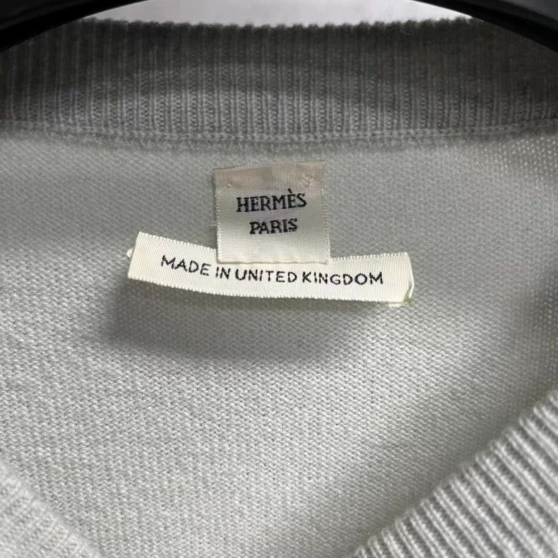 Hermes Gray and Green Geometric Pattern Knit Sweater Size US S / EU 44-46 / 1 - 3 Thumbnail