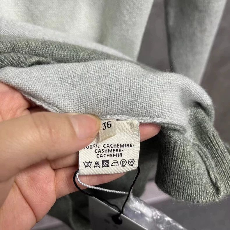 Hermes Gray and Green Geometric Pattern Knit Sweater Size US S / EU 44-46 / 1 - 4 Thumbnail