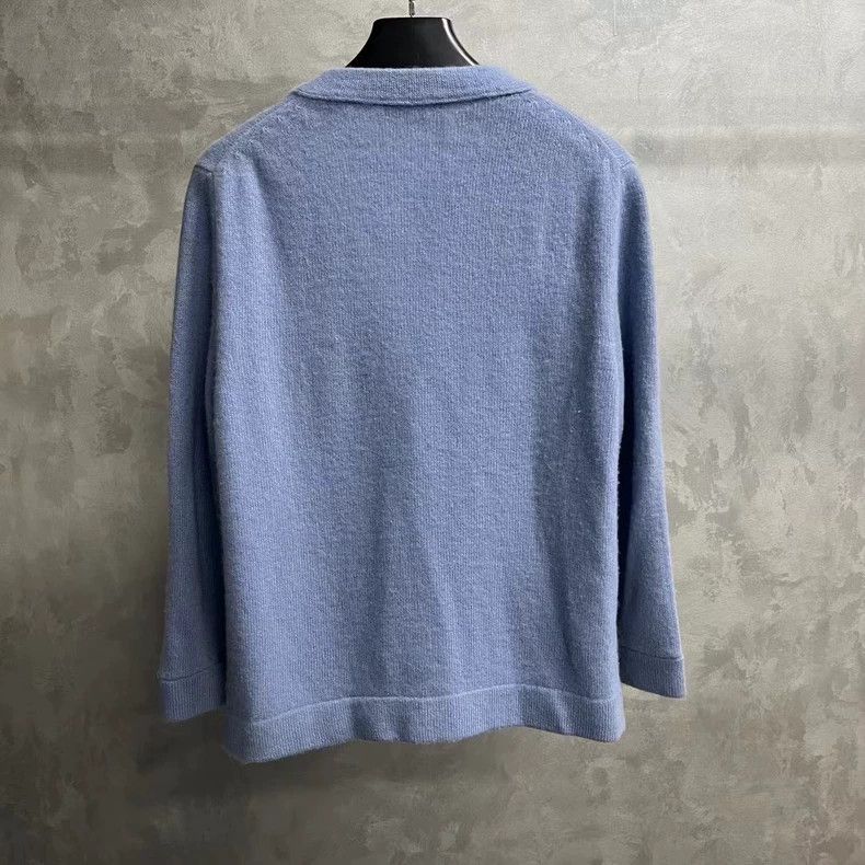 Dior Dior Blue V-Neck Long Sleeve Knit Sweater Size US S / EU 44-46 / 1 - 2 Thumbnail
