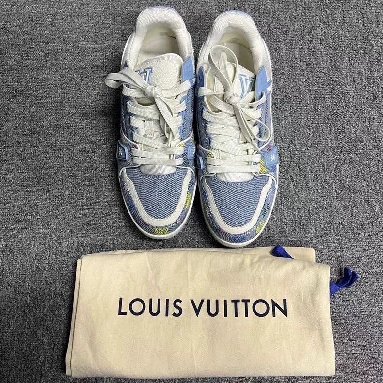 Louis Vuitton Louis Vuitton Blue Denim Low-Top Sneakers Size US 6 / EU 39 - 2 Thumbnail