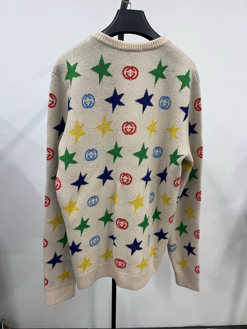 Gucci Gucci Star Print Crewneck Sweater for Men Size US M / EU 48-50 / 2 - 2 Thumbnail