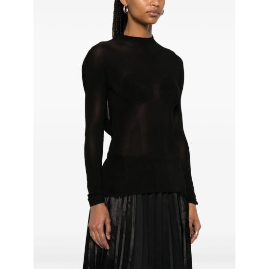 Jean Paul Gaultier JEAN PAUL GAULTIER Women Blouses TO279 00 BLACK Size M / US 6-8 / IT 42-44 - 4 Thumbnail