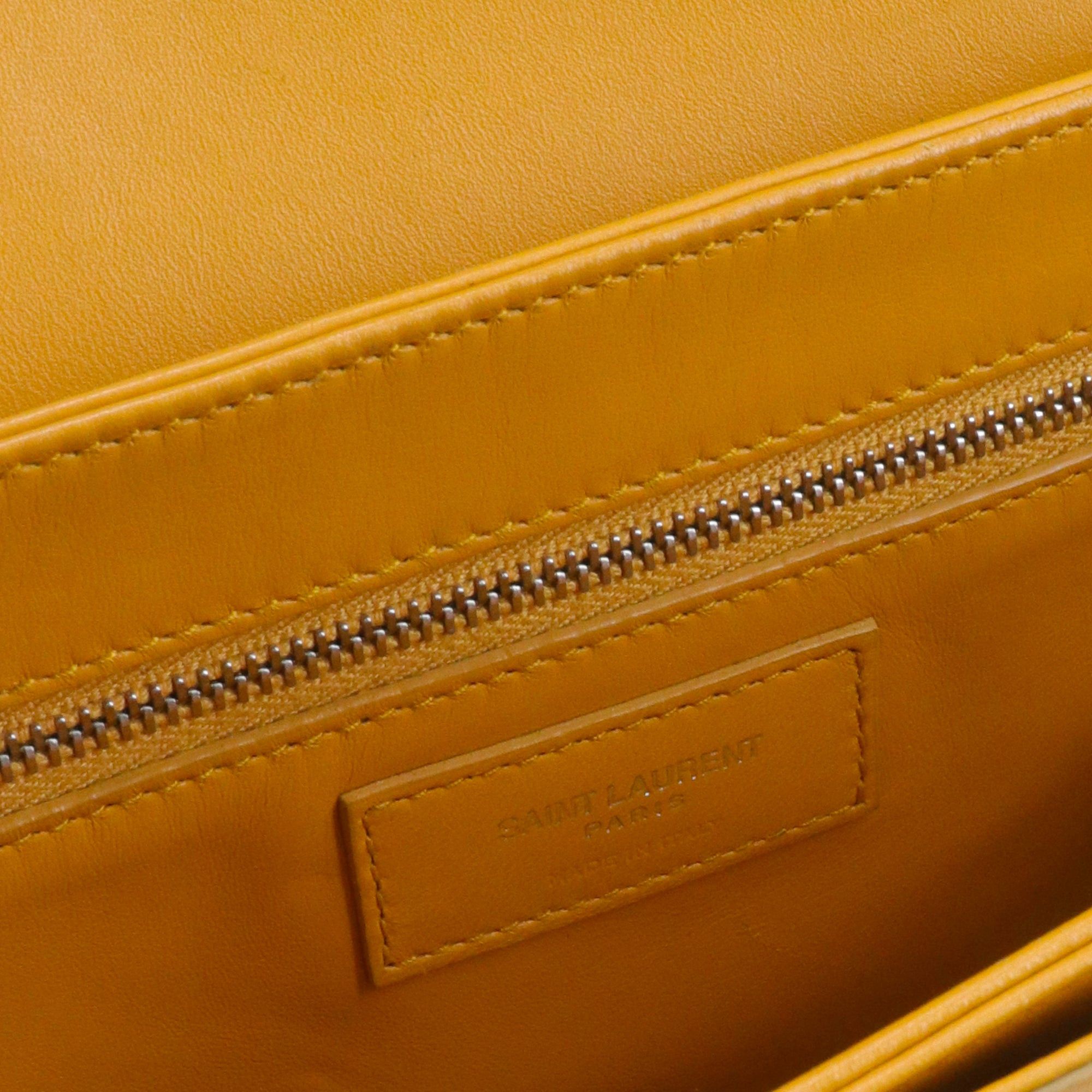 Saint Laurent Paris SAINT LAURENT - Saint Laurent Pavé Satchel shoulder bag in mustard yellow leather Size ONE SIZE - 13 Thumbnail