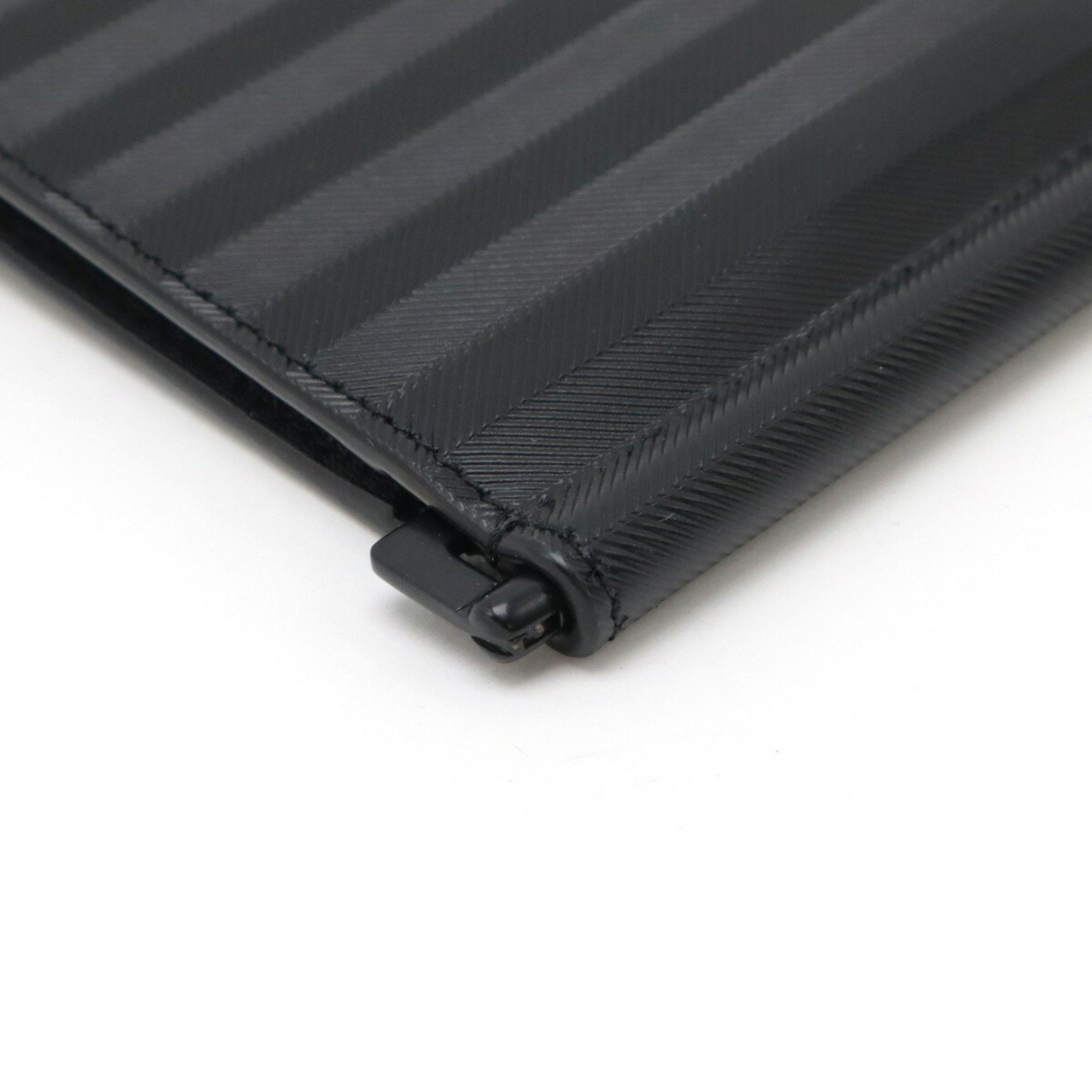 Yves Saint Laurent SAINT LAURENT PARIS YSL Yves Saint Laurent Striped Bi-Fold Wallet Card Case Money Clip PVC Black 485630 Size ONE SIZE - 4 Thumbnail
