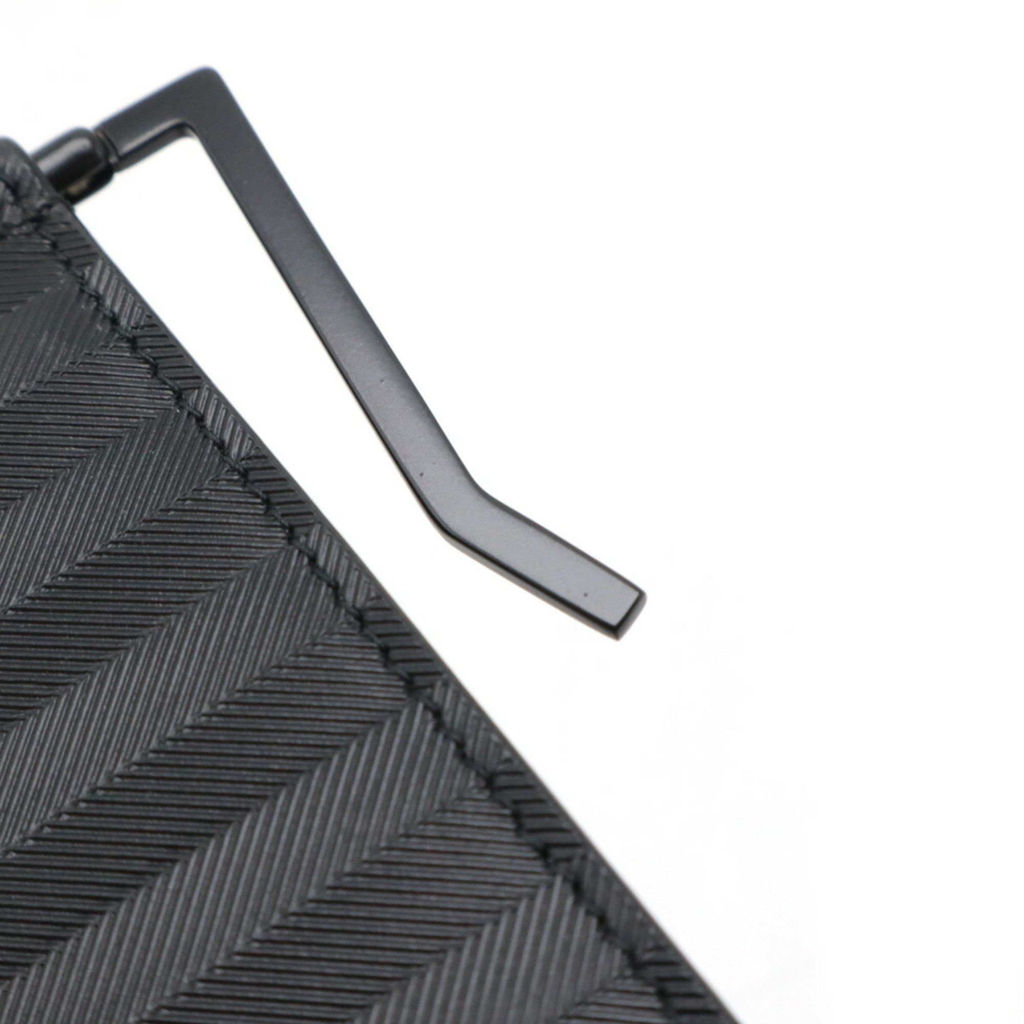 Yves Saint Laurent SAINT LAURENT PARIS YSL Yves Saint Laurent Striped Bi-Fold Wallet Card Case Money Clip PVC Black 485630 Size ONE SIZE - 7 Thumbnail