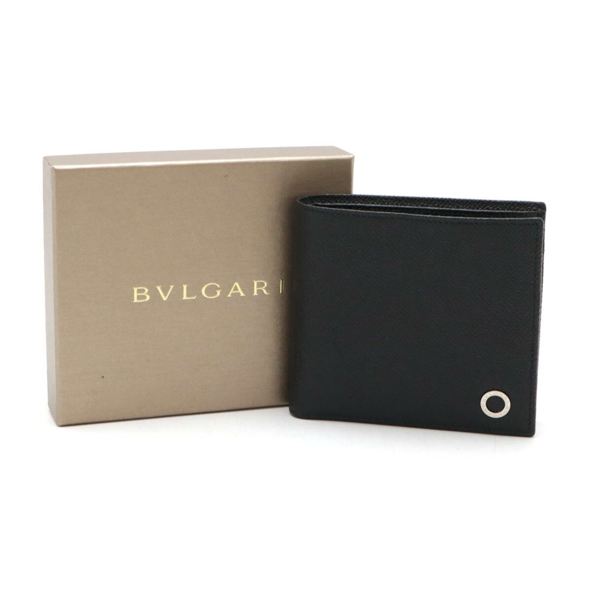 Bvlgari BVLGARI Man Bi-fold Wallet Grain Leather Black Blue 30396 Size ONE SIZE - 10 Thumbnail
