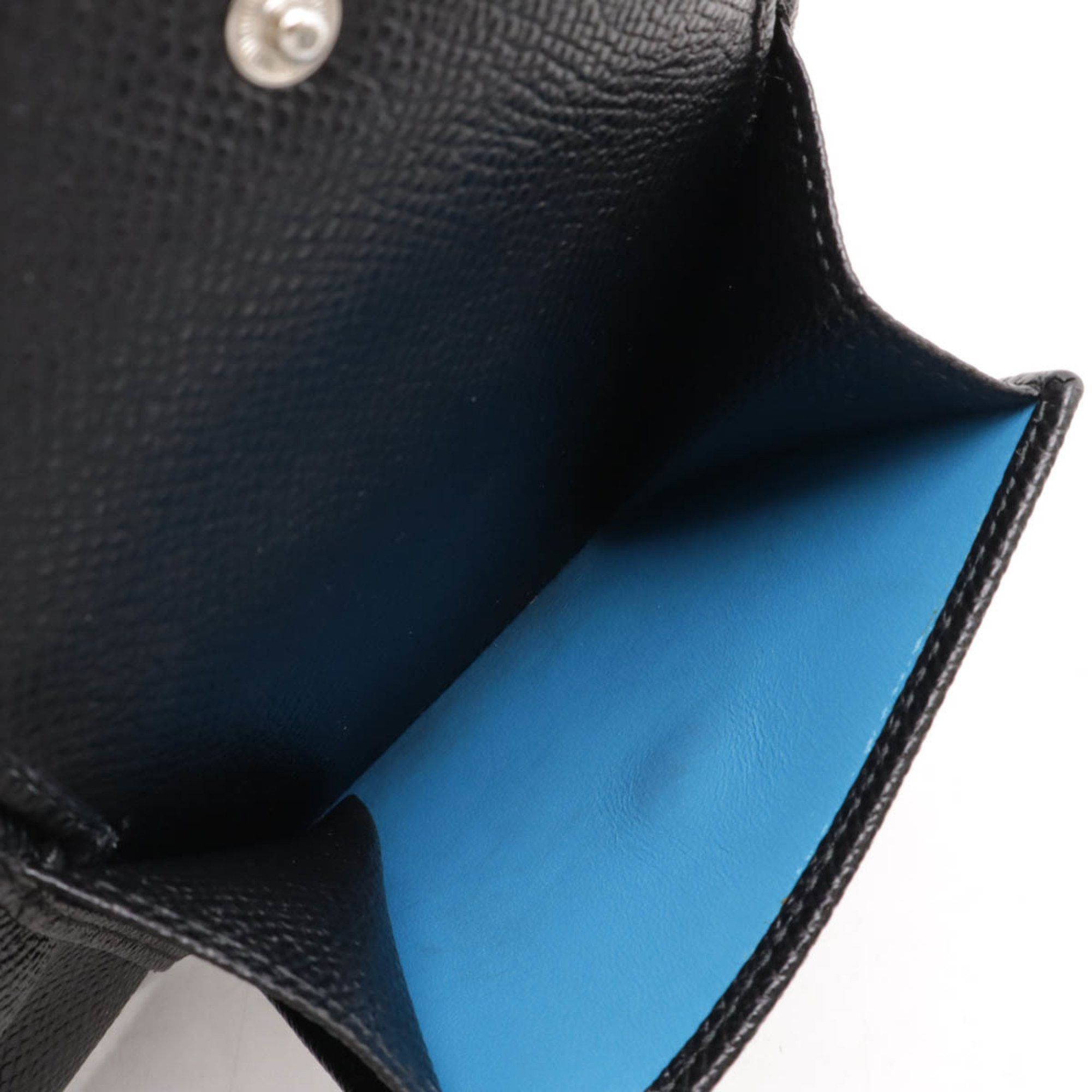 Bvlgari BVLGARI Man Bi-fold Wallet Grain Leather Black Blue 30396 Size ONE SIZE - 8 Thumbnail
