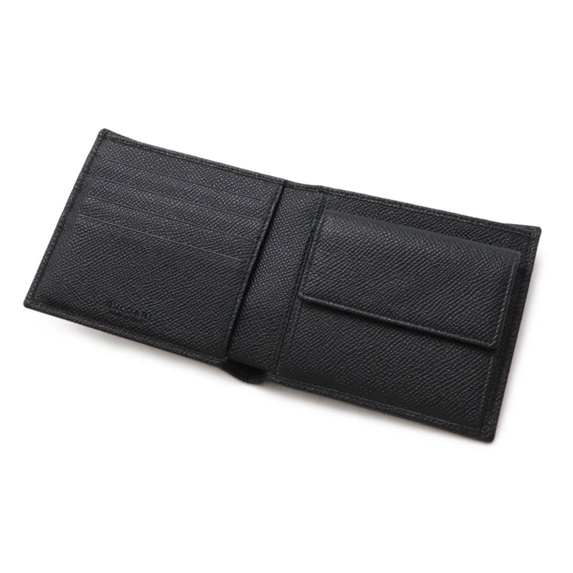 Bvlgari BVLGARI Man Bi-fold Wallet Grain Leather Black Blue 30396 Size ONE SIZE - 5 Thumbnail
