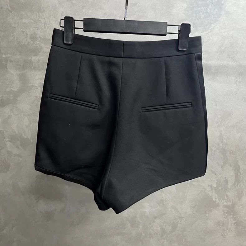 Saint Laurent Paris Black Casual High-Waisted Straight Shorts Size US 38 / EU 54 - 2 Thumbnail