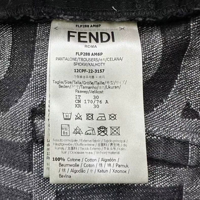 FENDI デニム　３０ FENDI(フェンディ) 2021SS ズッカ柄刺繍デニムパンツ ブラック
