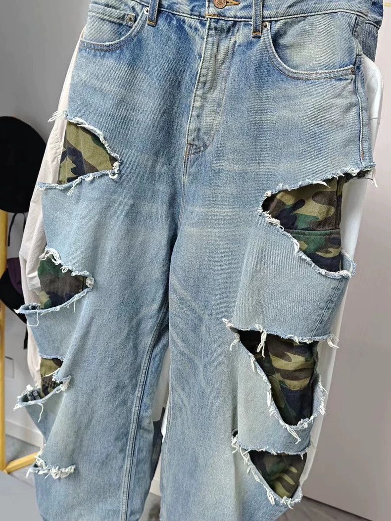 Balenciaga Balenciaga Camo Layered Denim Pants Size XXS Size US 26 / EU 42 - 3 Thumbnail
