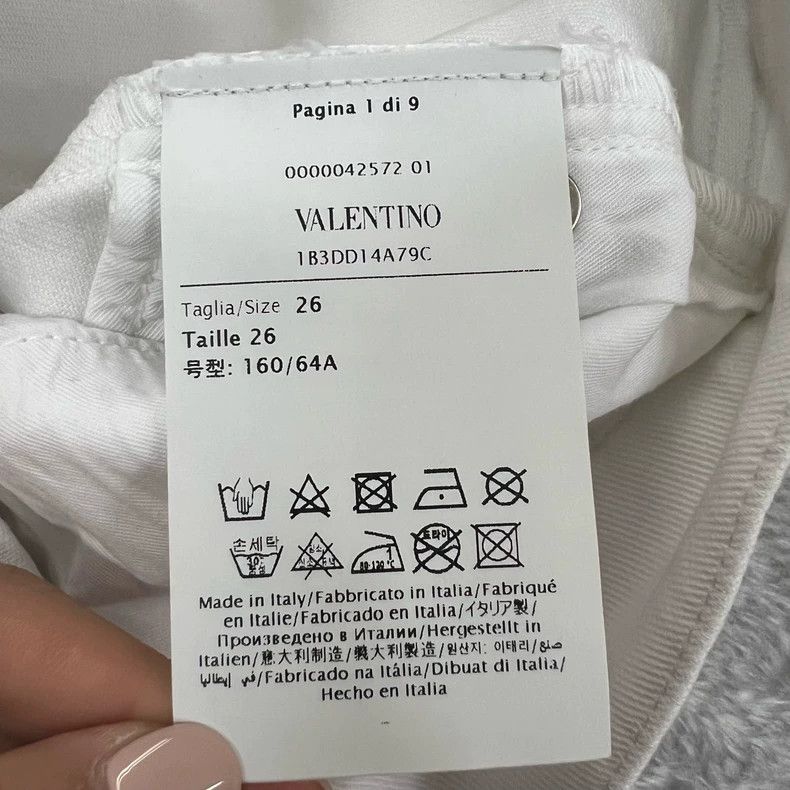 Valentino Valentino White Metallic V Shorts Size US 26 / EU 42 - 2 Thumbnail