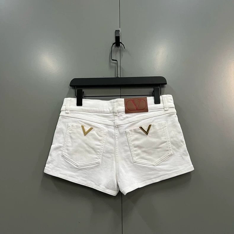 Valentino Valentino White Metallic V Shorts Size US 26 / EU 42 - 4 Thumbnail