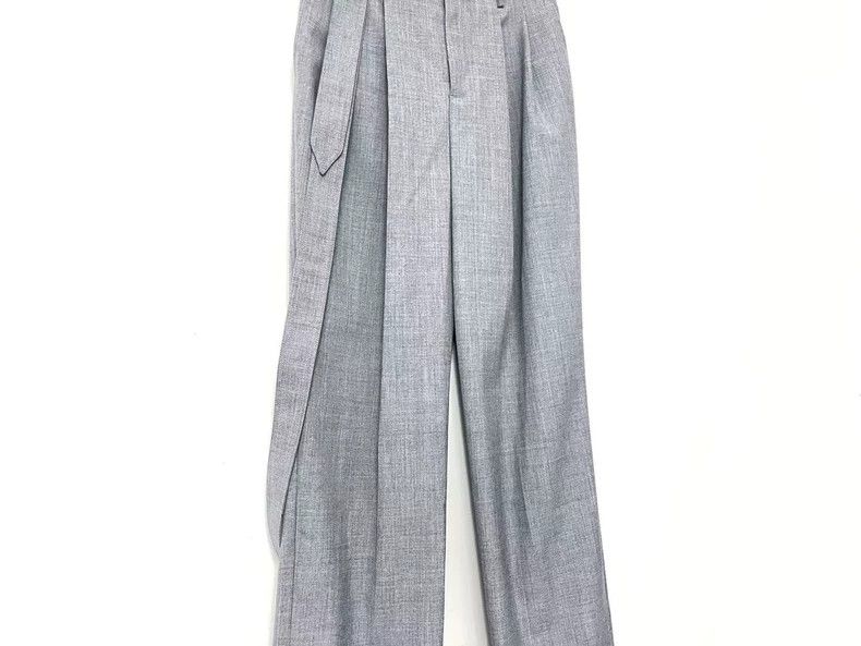 Louis Vuitton Louis Vuitton Gray Wool Trousers with Ribbon Size US 36 / EU 52 - 2 Thumbnail
