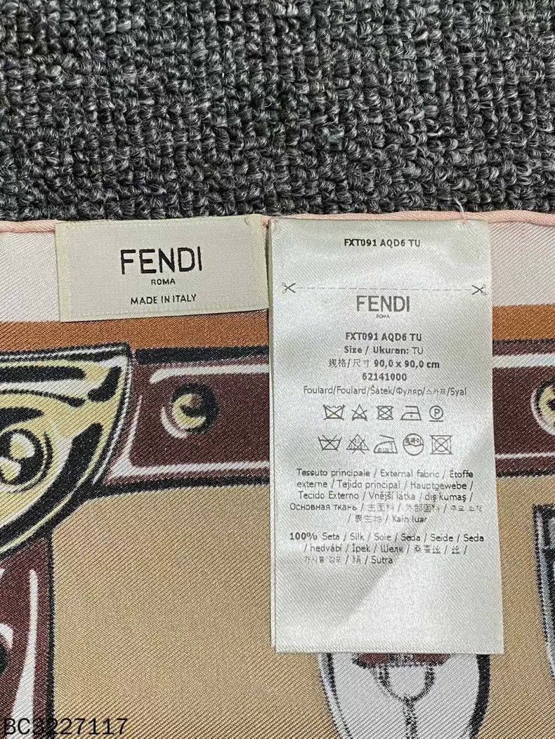 Fendi Fendi Silk Scarf with Floral Print Size ONE SIZE - 3 Thumbnail