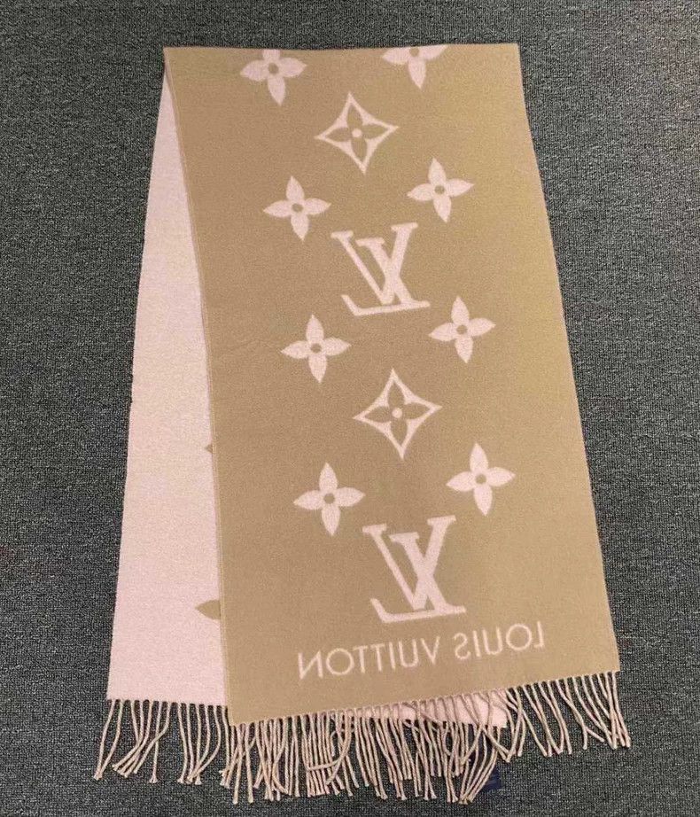 Louis Vuitton Cashmere Scarf with Louis Vuitton Print Size ONE SIZE - 2 Thumbnail