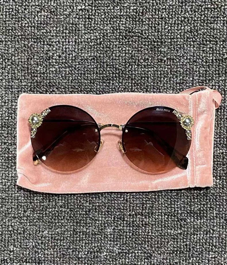 Miu Miu Pink Pearl Sunglasses by MIUMIU Size ONE SIZE - 4 Thumbnail