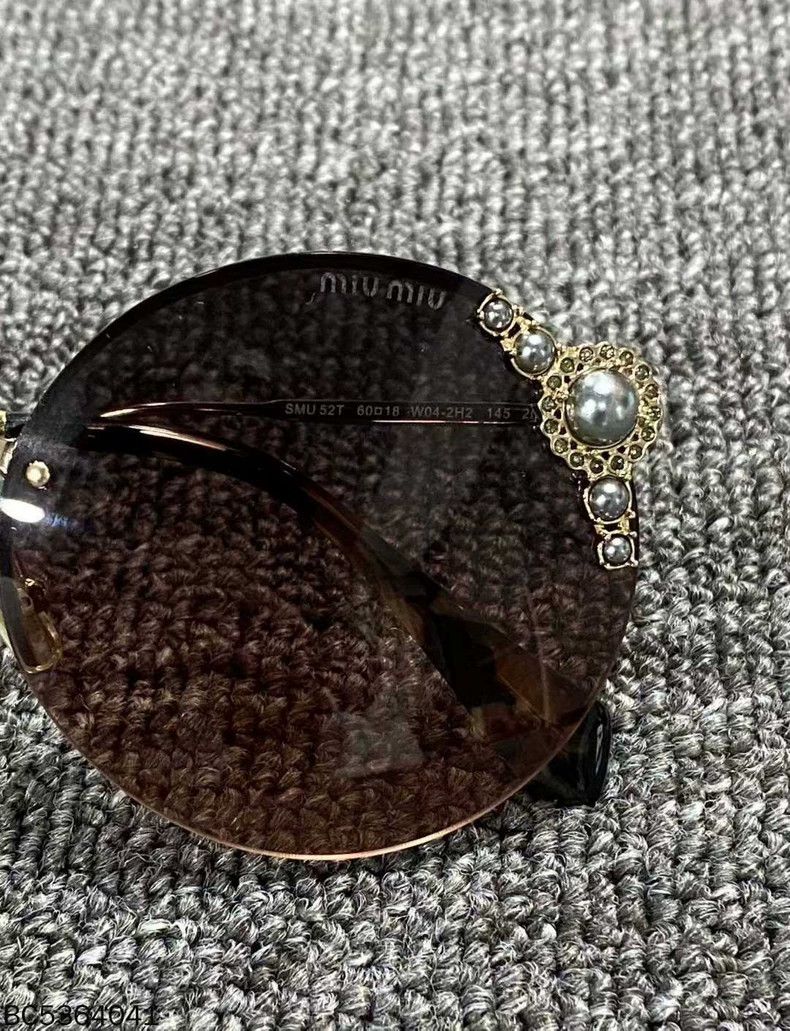 Miu Miu Pink Pearl Sunglasses by MIUMIU Size ONE SIZE - 3 Thumbnail