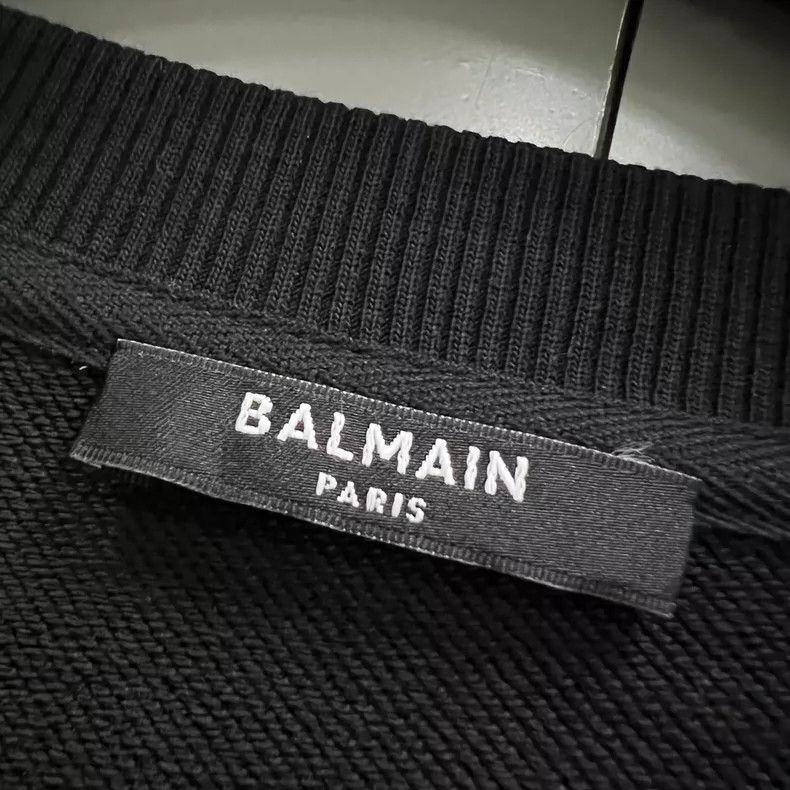 Balmain BALMAIN Black Logo Print Sweatshirt Size US L / EU 52-54 / 3 - 6 Thumbnail