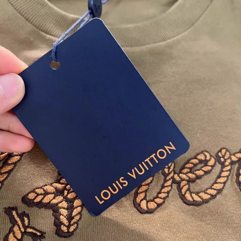 Louis Vuitton Louis Vuitton Brown Logo Embroidered Short Sleeve T-Shirt Size US M / EU 48-50 / 2 - 6 Thumbnail