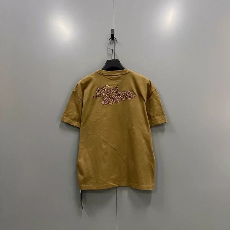 Louis Vuitton Louis Vuitton Brown Logo Embroidered Short Sleeve T-Shirt Size US M / EU 48-50 / 2 - 3 Thumbnail