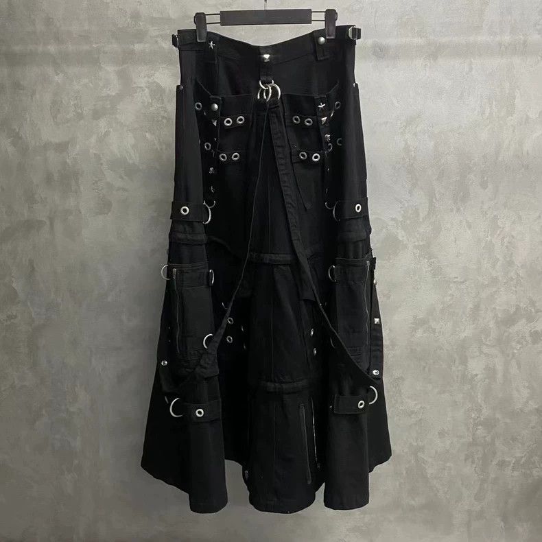 Balenciaga Balenciaga Black Studded Design Skirt Pants Size US 38 / EU 54 - 2 Thumbnail