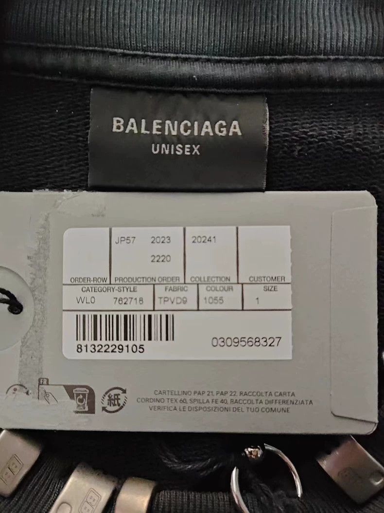 Balenciaga Balenciaga Long Sleeve Hoodie with Studs Size US S / EU 44-46 / 1 - 4 Thumbnail