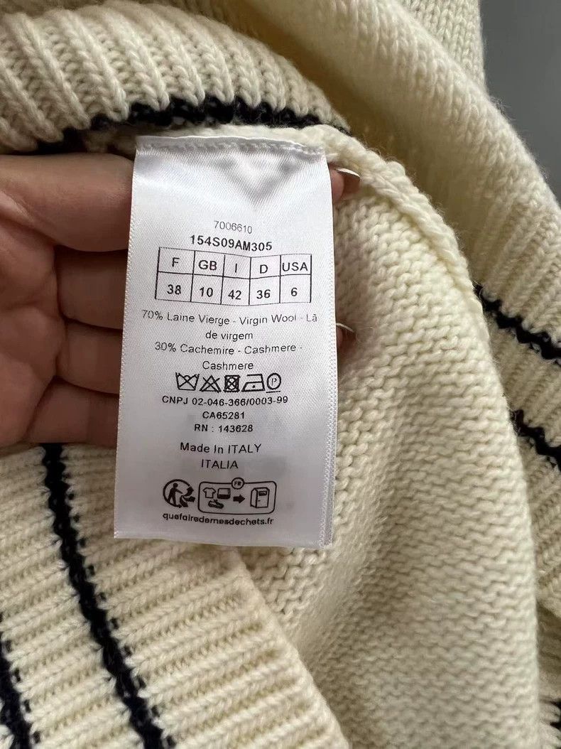 Dior Dior Beige Logo Knitted Short Sleeve Sweater Size US M / EU 48-50 / 2 - 5 Thumbnail