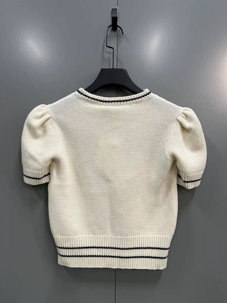 Dior Dior Beige Logo Knitted Short Sleeve Sweater Size US M / EU 48-50 / 2 - 2 Thumbnail