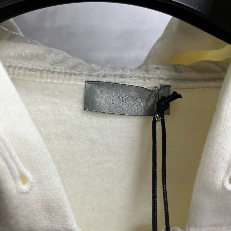 Dior Dior White Logo Hooded Zip Sweatshirt Size US XXL / EU 58 / 5 - 4 Thumbnail