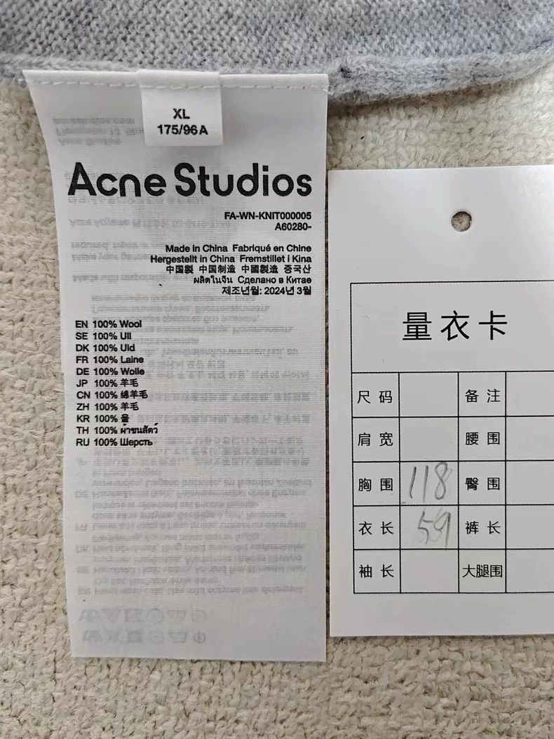 Acne Studios Acne Studios Gray Crew Neck Cardigan Size US XL / EU 56 / 4 - 5 Thumbnail