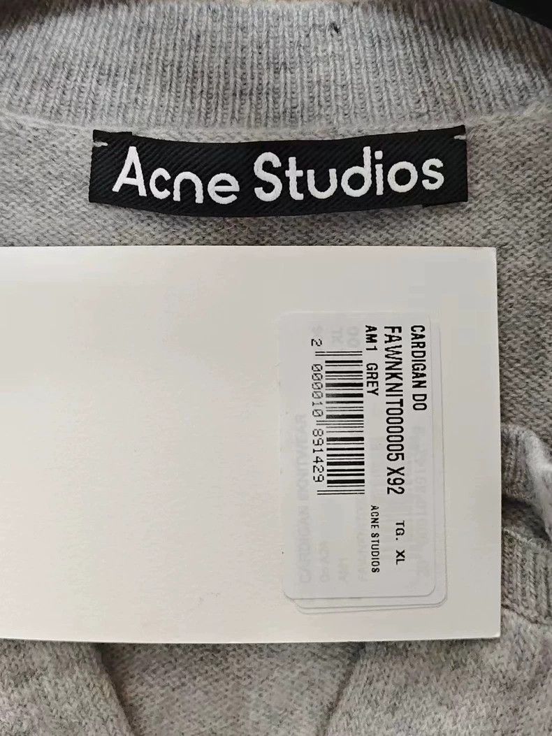 Acne Studios Acne Studios Gray Crew Neck Cardigan Size US XL / EU 56 / 4 - 4 Thumbnail