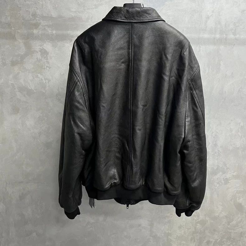 Balenciaga Balenciaga Sporty Logo Embroidered Leather Jacket Size US XS / EU 42 / 0 - 2 Thumbnail