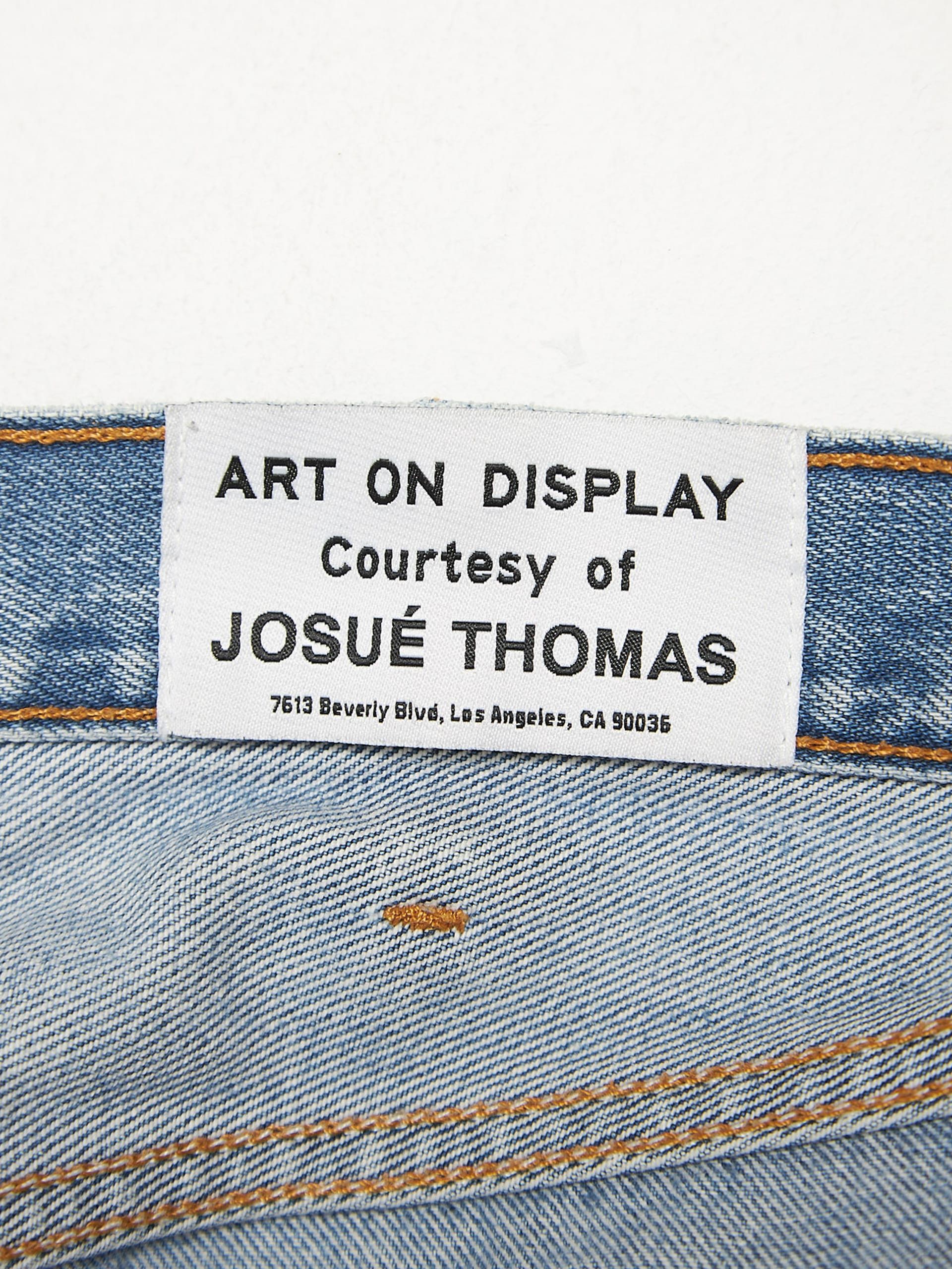 Gallery Dept. Blue Denim Distressed Cotton Jeans Size US 34 / EU 50 - 4 Thumbnail