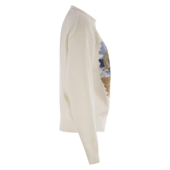 Polo Ralph Lauren POLO RALPH LAUREN Women Sweater 211935308 WHITE Size M / US 6-8 / IT 42-44 - 3 Thumbnail