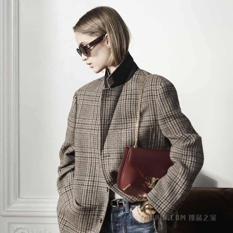 Celine preppy jacket in wool in marron/khaki/craie Size XS / US 0-2 / IT 36-38 - 4 Thumbnail