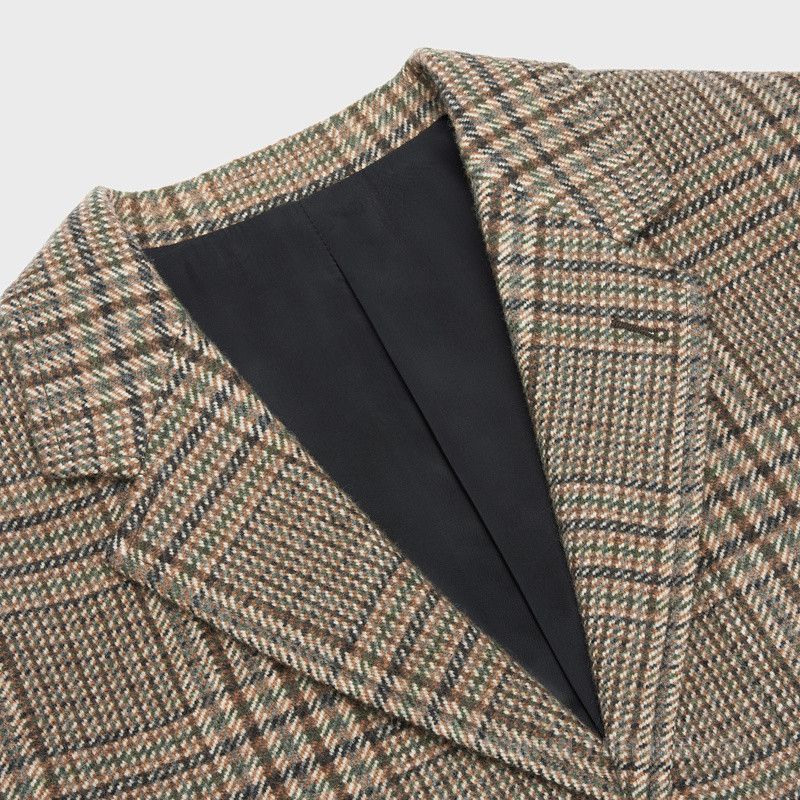 Celine preppy jacket in wool in marron/khaki/craie Size M / US 6-8 / IT 42-44 - 3 Thumbnail