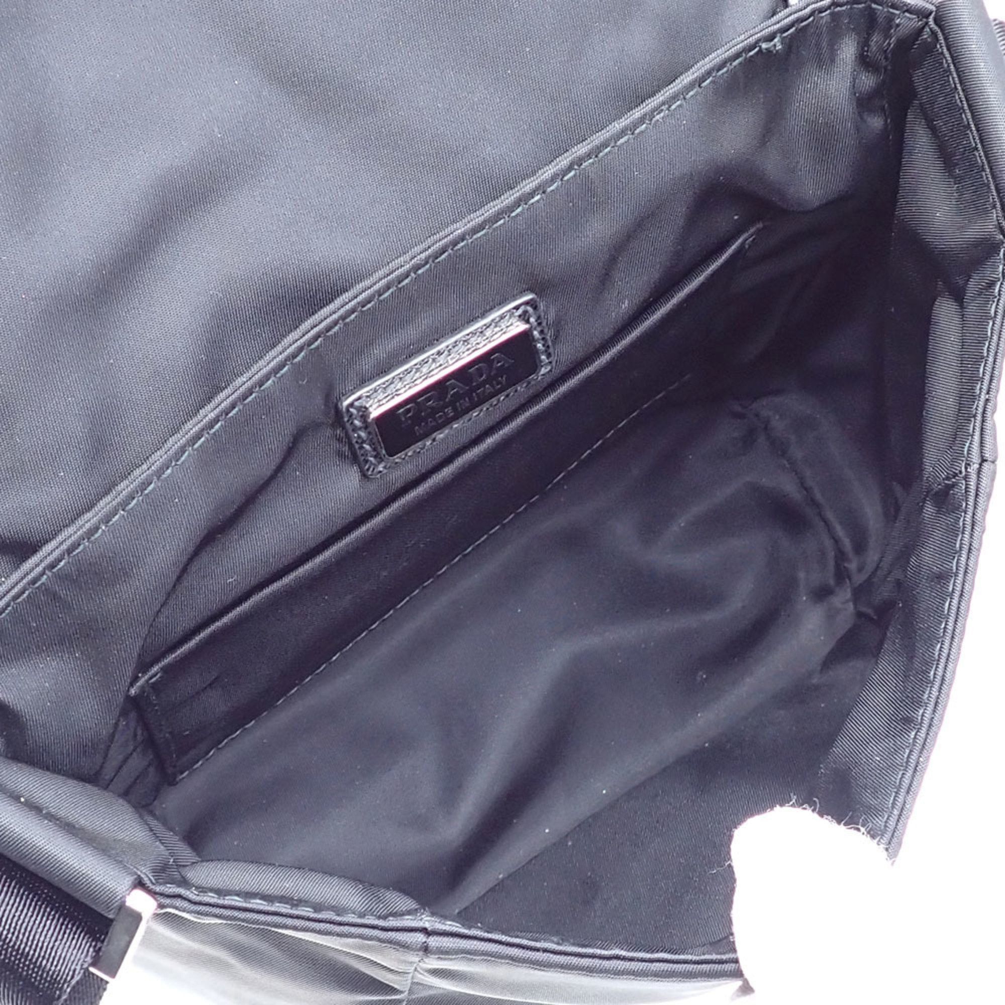 Prada Prada Re-Nylon x Saffiano Leather Shoulder Bag for Men, Black, Recycled Polyamide 2VD070 Size ONE SIZE - 4 Thumbnail