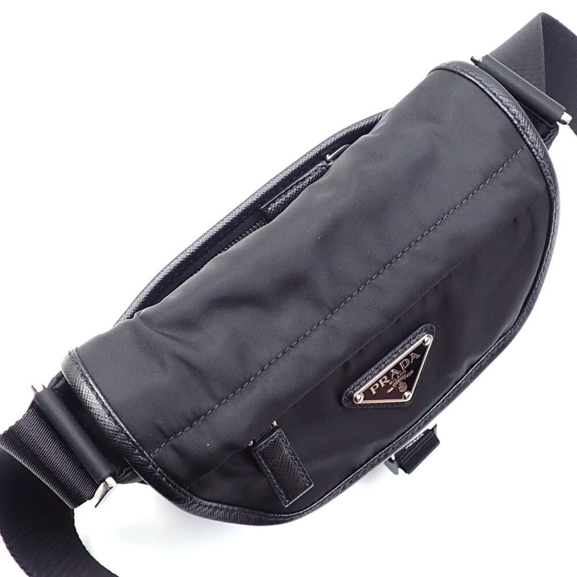Prada Prada Re-Nylon x Saffiano Leather Shoulder Bag for Men, Black, Recycled Polyamide 2VD070 Size ONE SIZE - 3 Thumbnail