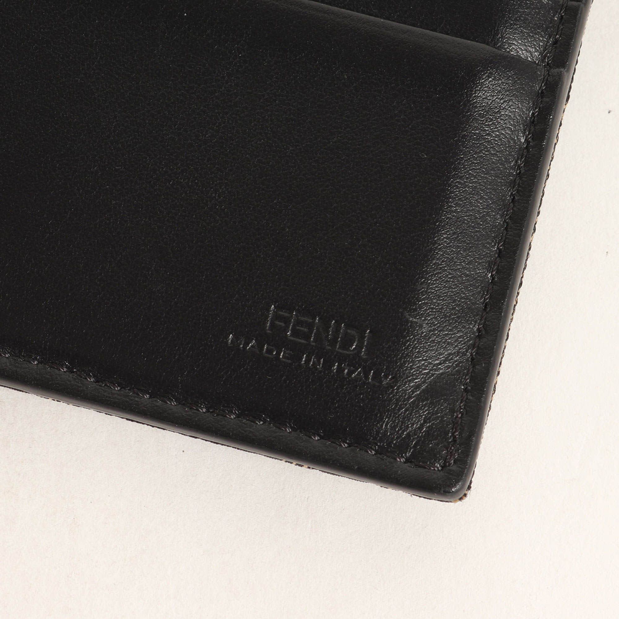 Fendi FENDI Zucca Jacquard Canvas Leather Billfold (7M0169 ALWK) Brown Beige Black Wallet Size ONE SIZE - 4 Thumbnail