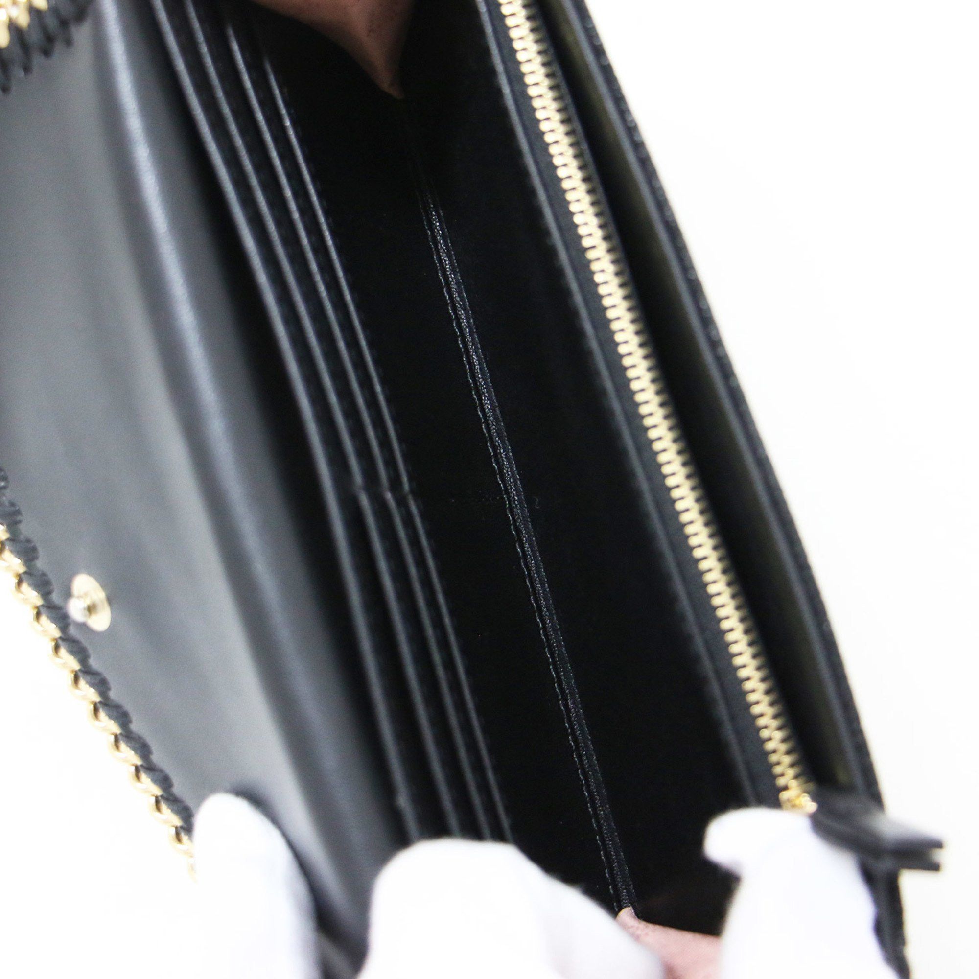Stella McCartney STELLA McCARTNEY Stella McCartney Falabella Flap Long Wallet Chain Black Gold Size ONE SIZE - 3 Thumbnail