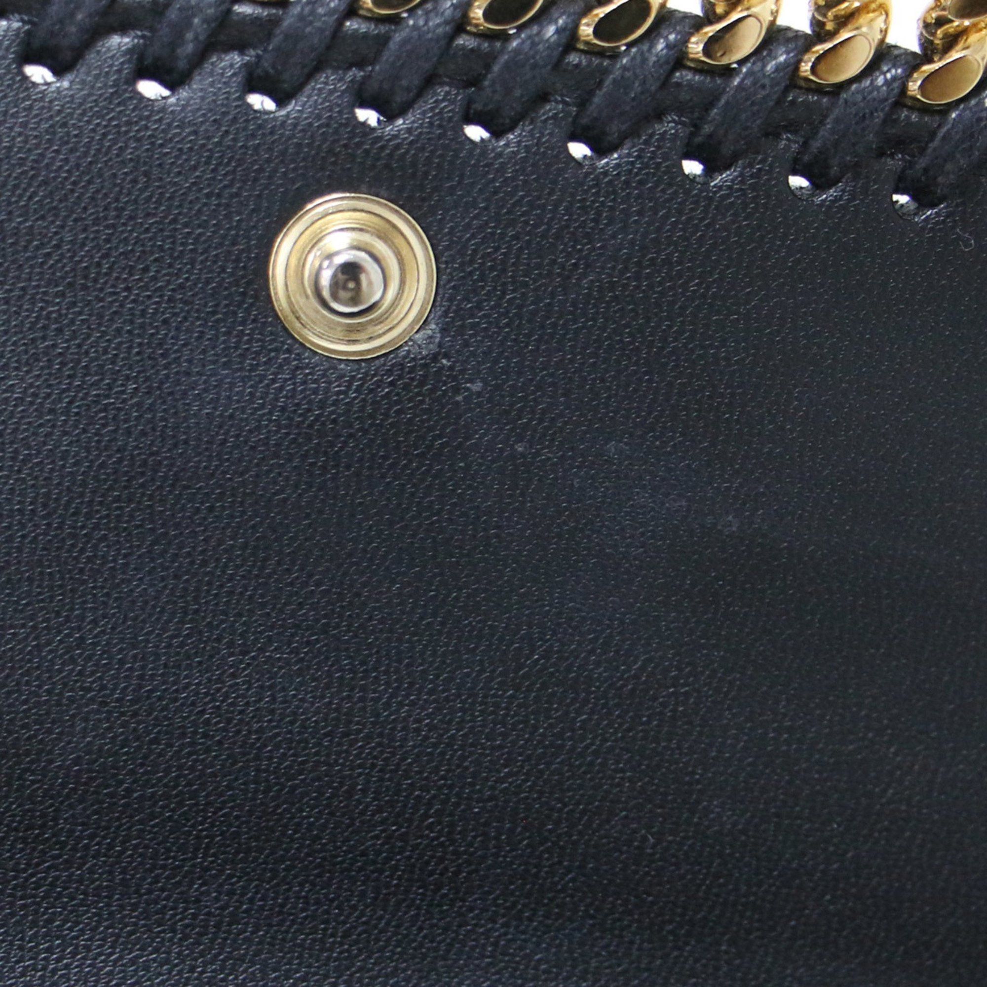 Stella McCartney STELLA McCARTNEY Stella McCartney Falabella Flap Long Wallet Chain Black Gold Size ONE SIZE - 8 Thumbnail