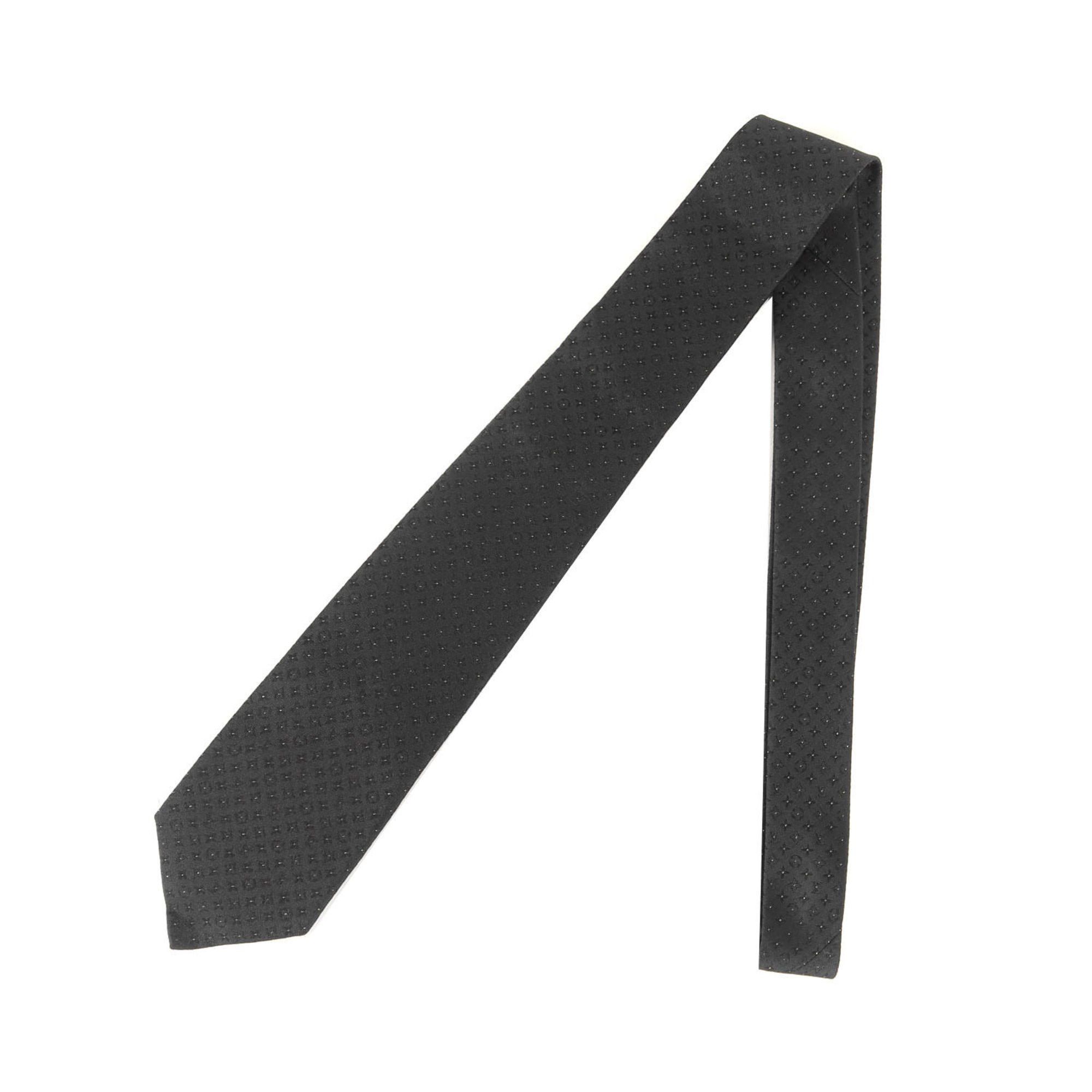 Louis Vuitton Louis Vuitton Tie 24K Gold Thread Monogram Silk (M75294) Black Size ONE SIZE - 2 Thumbnail